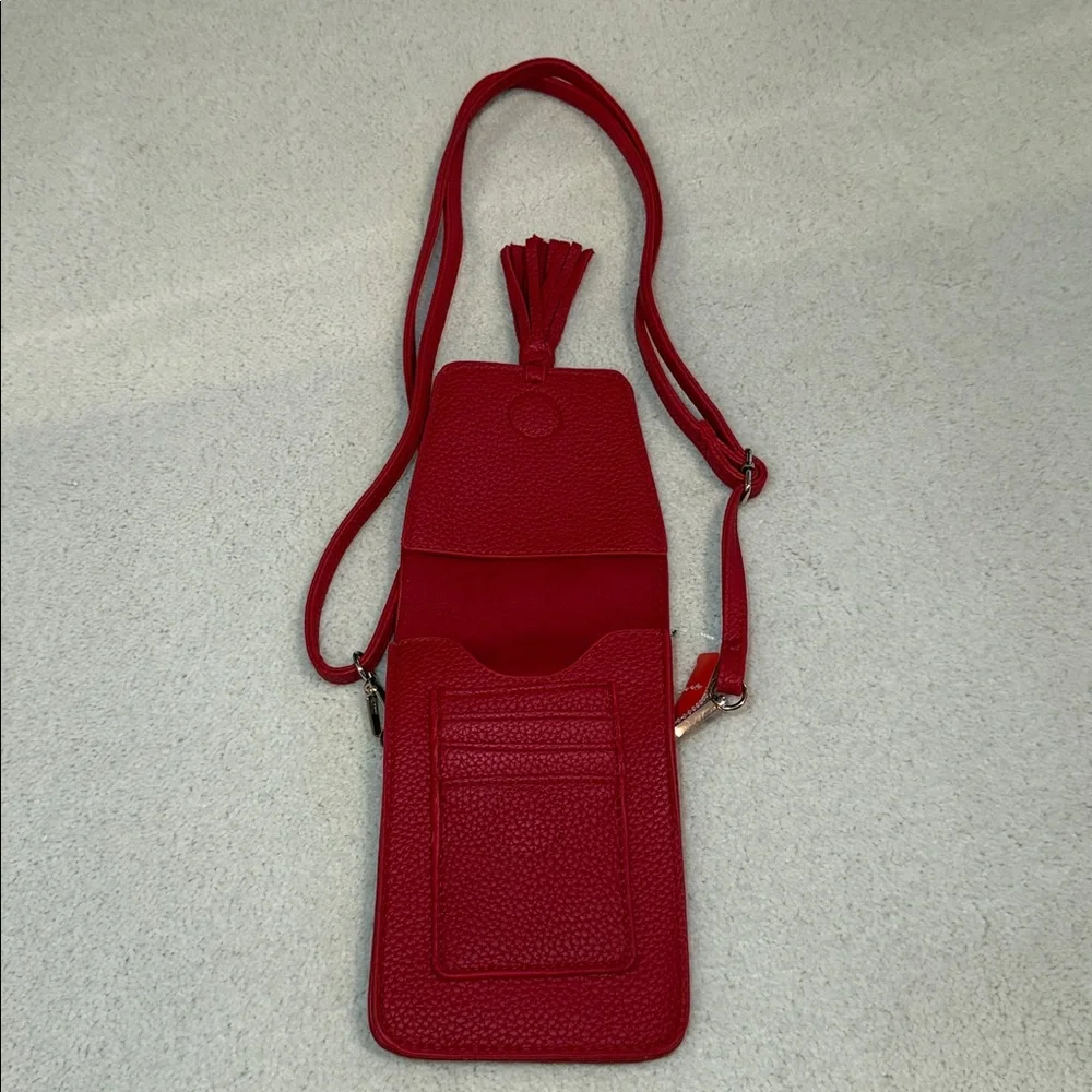 Vegan Leather Red Phone Wallet Bag